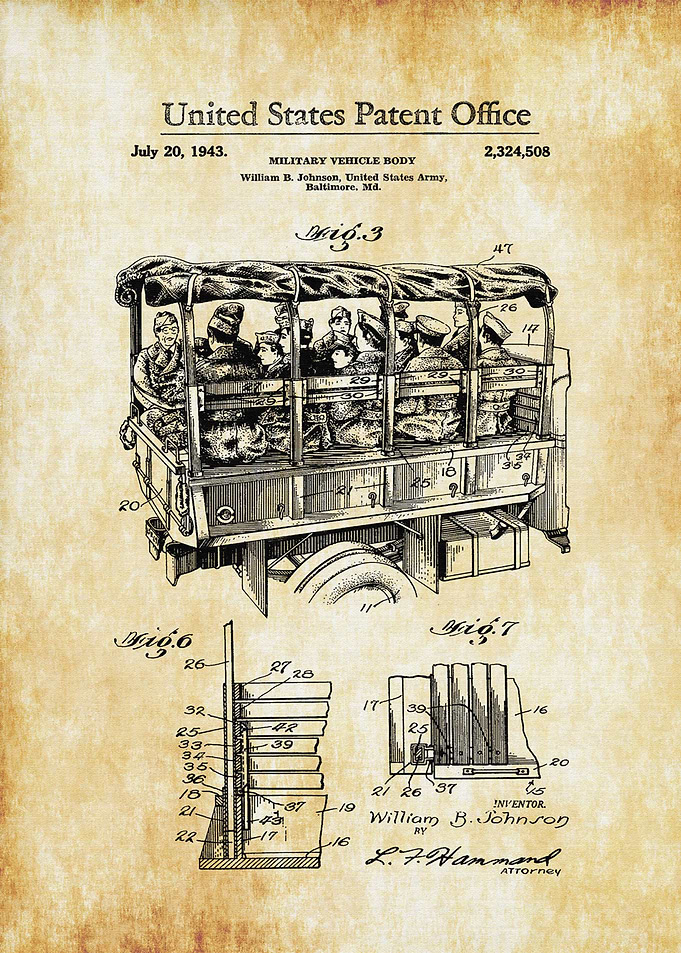 Military Truck Patent 1943