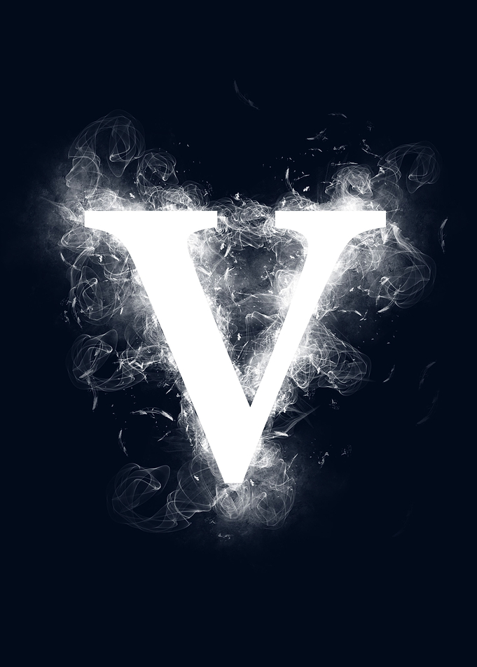 v small letter smoky