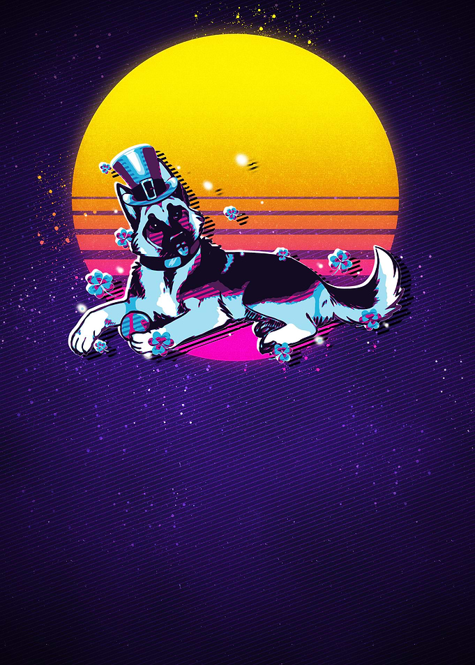 German Shepherd Retro
