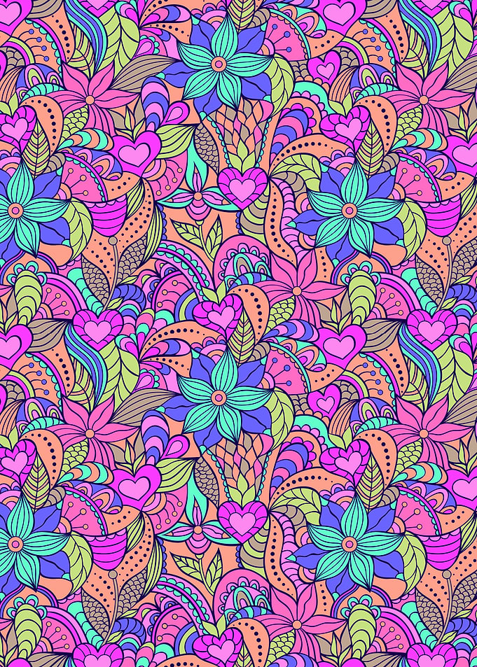 Abstract Hippy Flowers 10