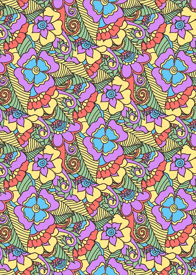 Abstract Hippy Flowers 08