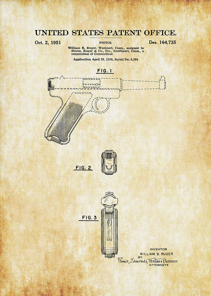 Ruger MK 1 Pistol Patent