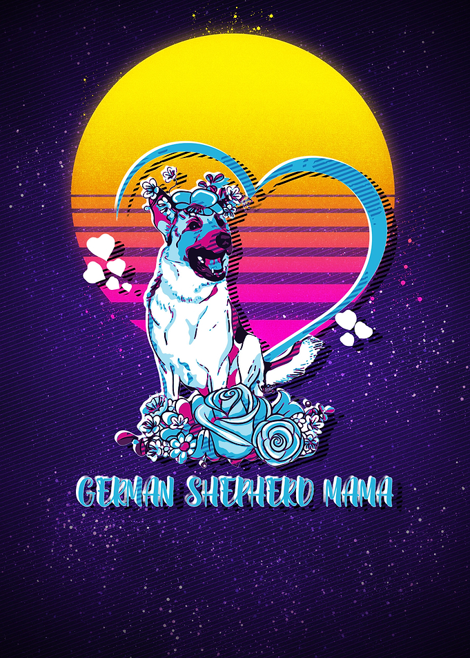 German Shepherd Retro