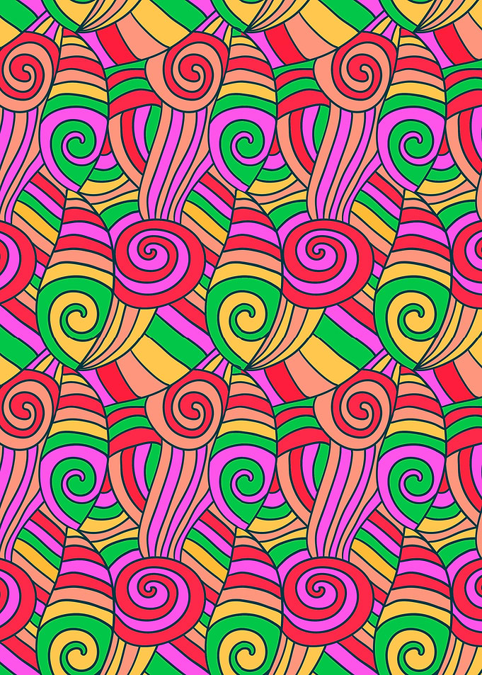 Abstract Hippy Flowers 11