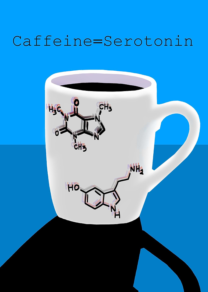 Caffeine Serotonin Blue