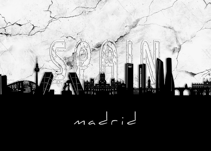 madrid skyline marble