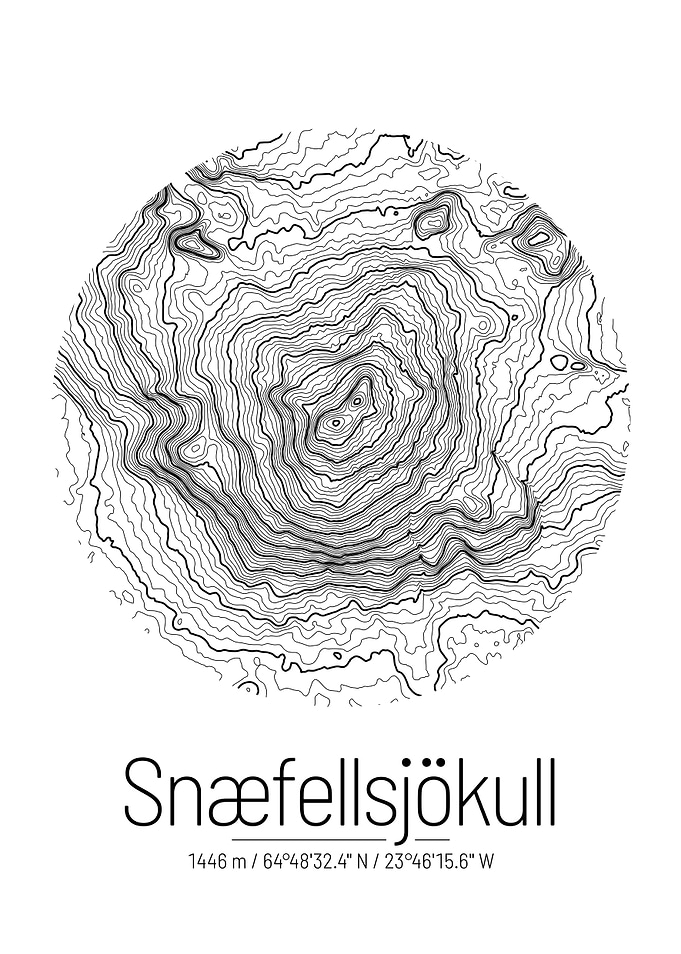 Snaefellsjokull Topo Map