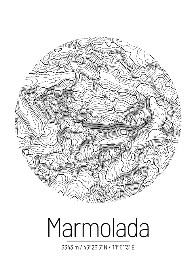Marmolada Topographic Map