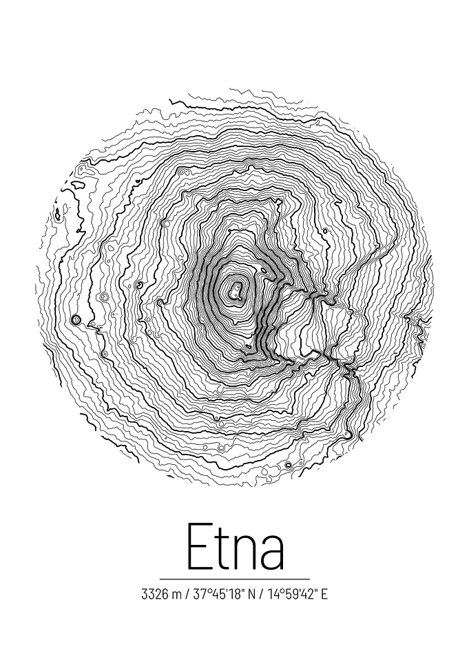 Mount Etna Topographic Map