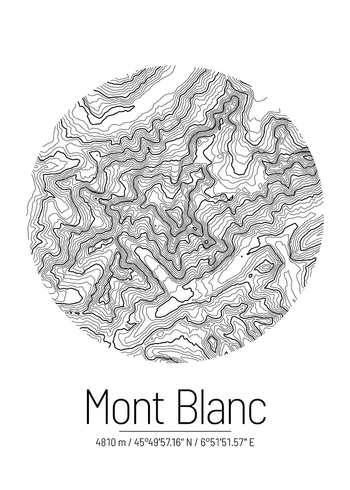 Mont Blanc Topographic Map