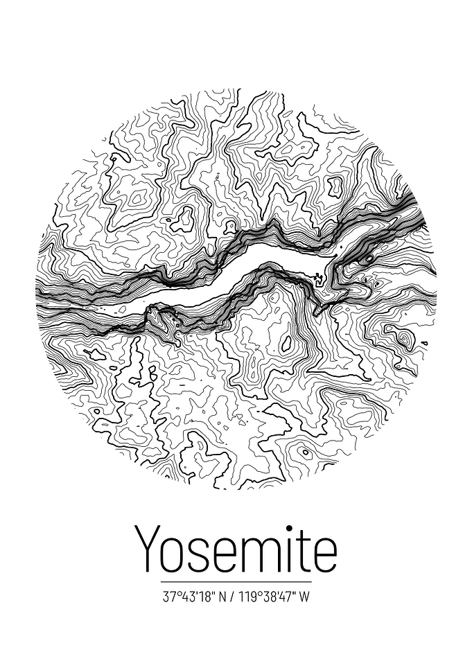 Yosemite Valley Topo Map