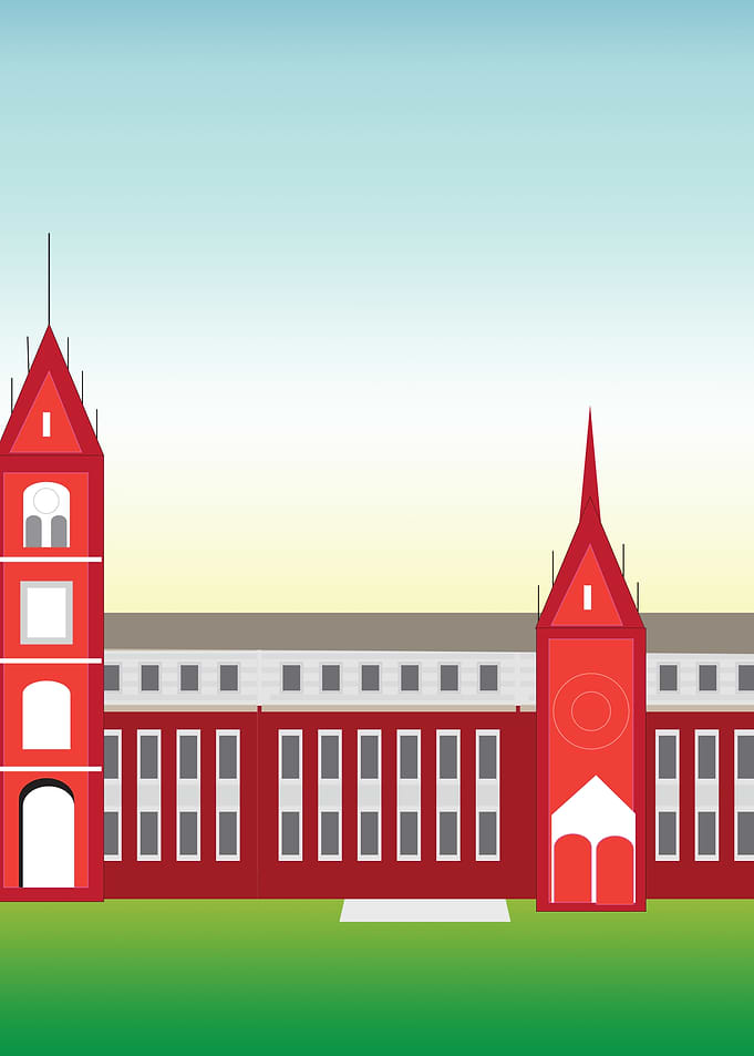 Capital city Red building