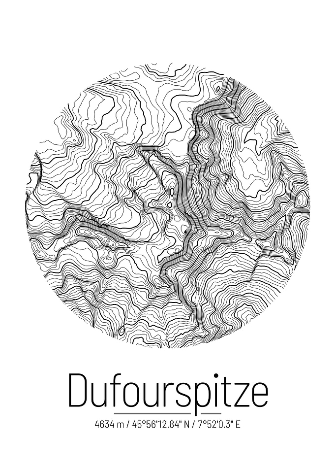 Dufourspitze Topo Map