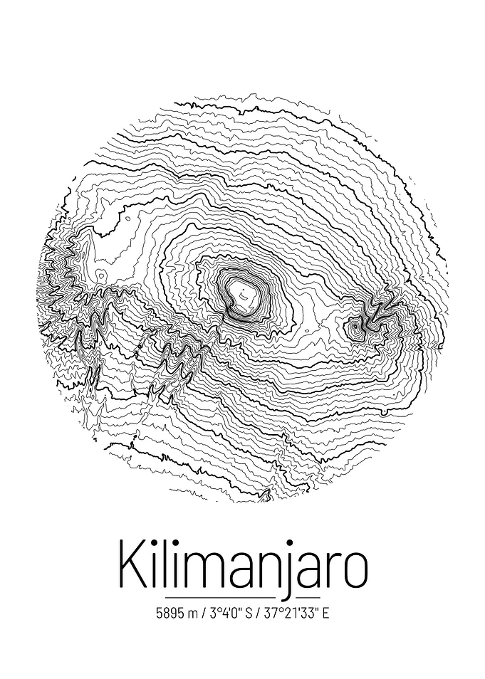 Kilimanjaro Topo Map