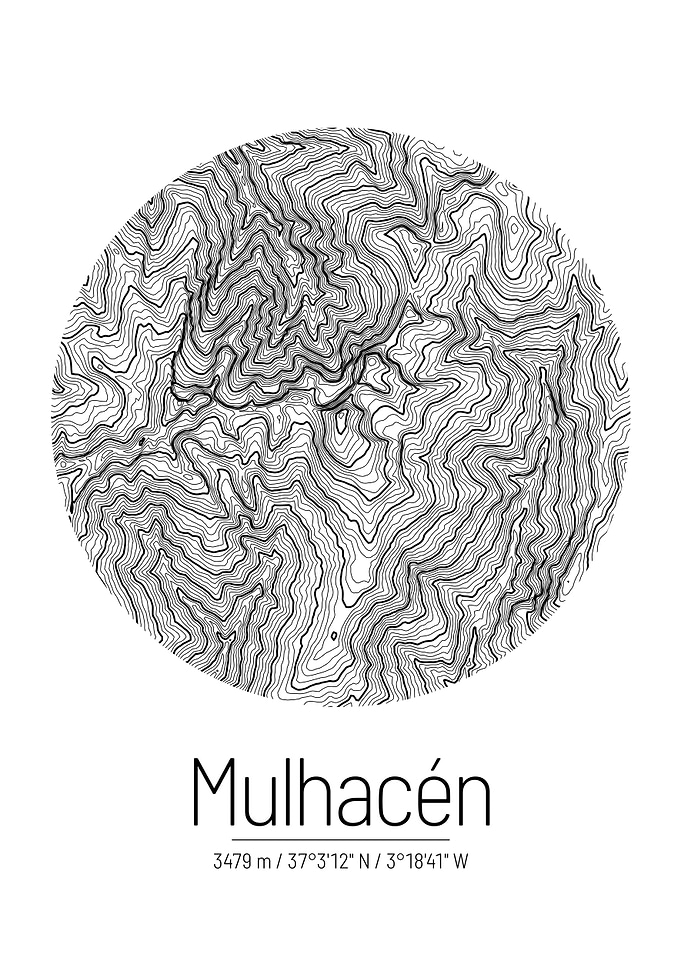 Mulhacen Topographic Map