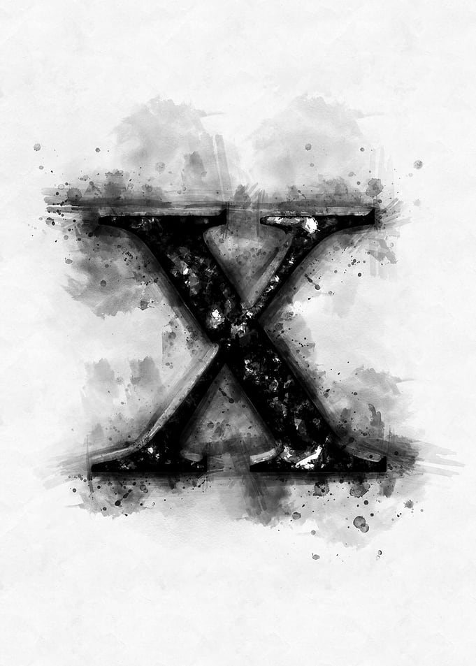 x small letter watercolor
