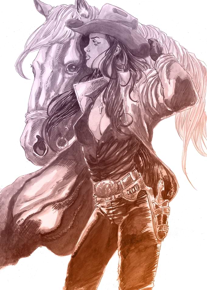 Cowgirl and Horse