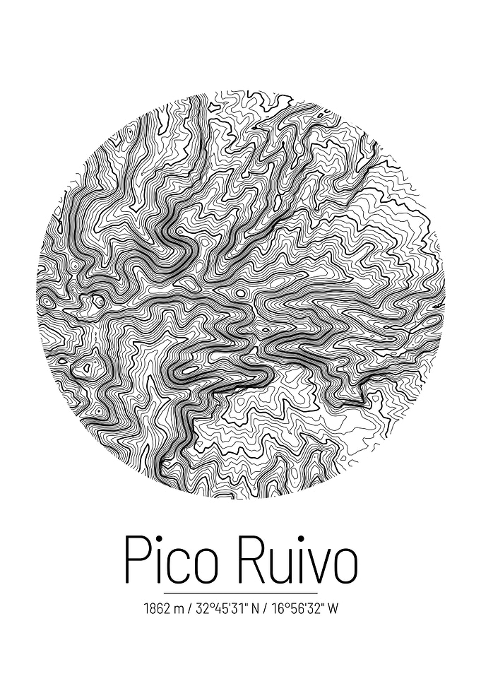 Pico Ruivo Topographic Map