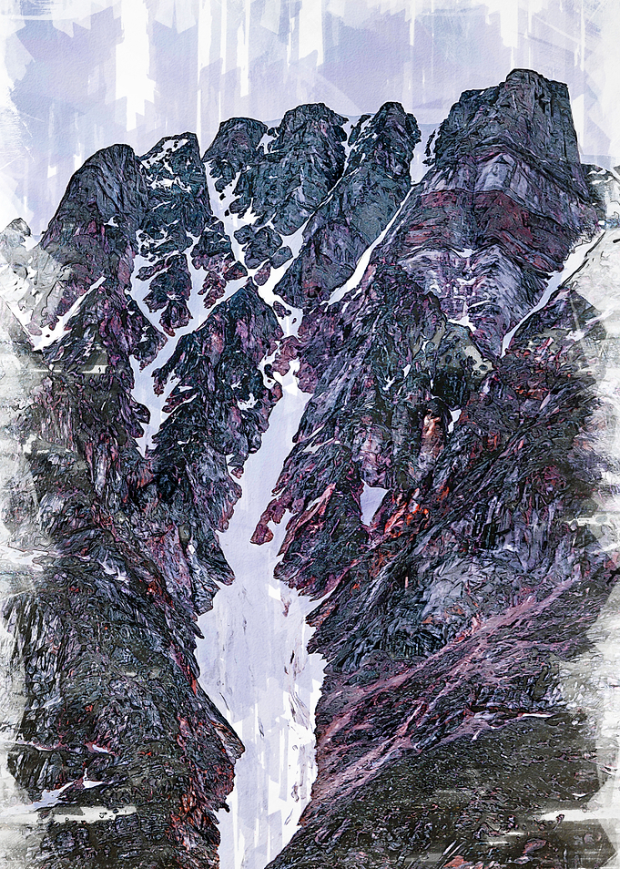 Snowy Valley Abstract