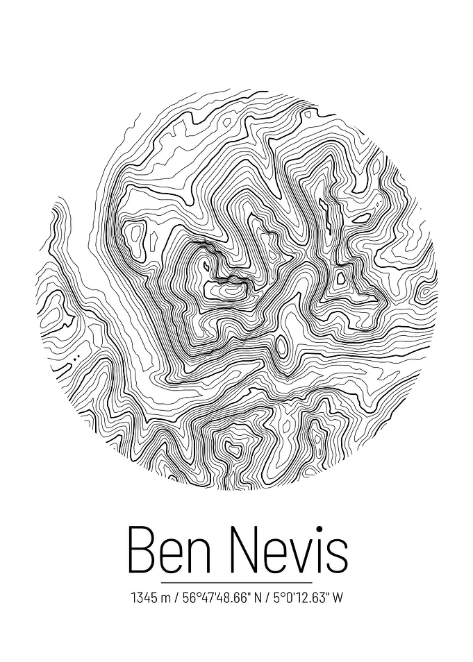 Ben Nevis Topographic Map