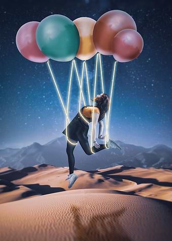 Girl and balloons