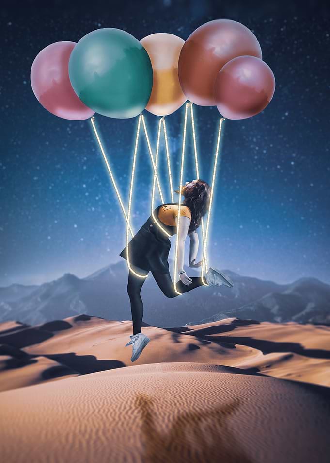 Girl and balloons