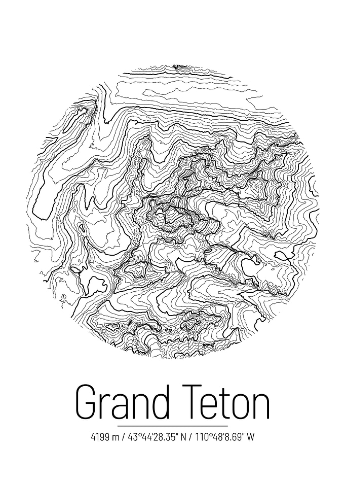 Grand Teton Topo Map