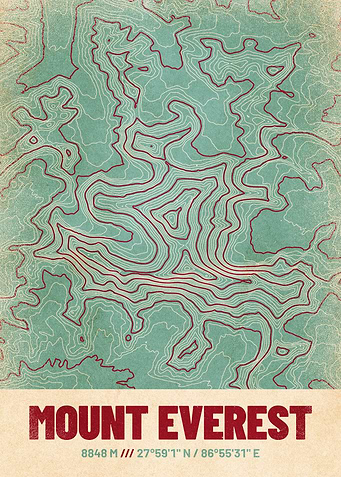 Mount Everest Topo Map