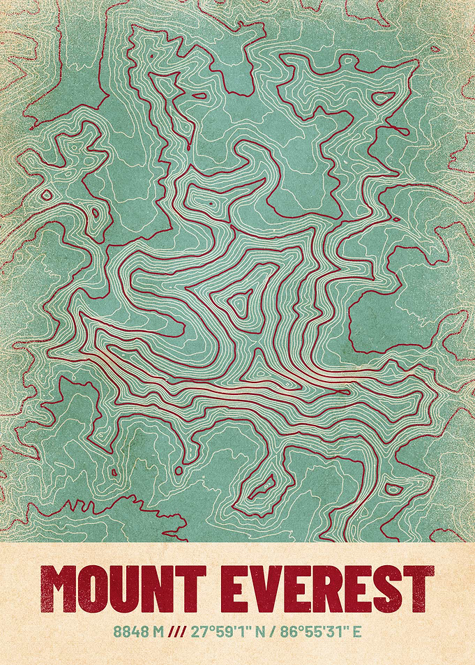 Mount Everest Topo Map