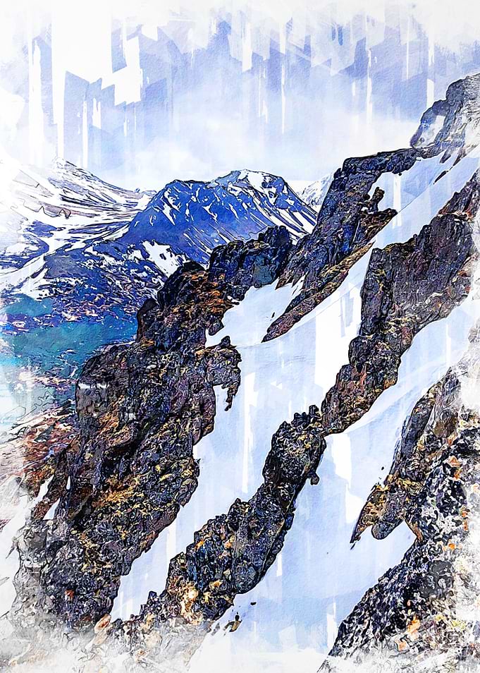 Snowy Mountains Abstract