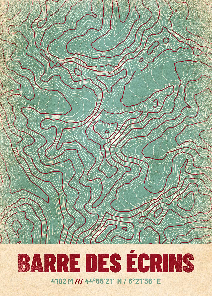 Barre des Ecrins Topo Map