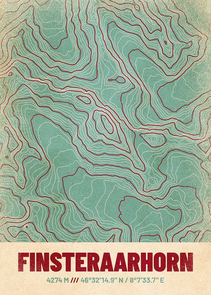 Finsteraarhorn Topo Map