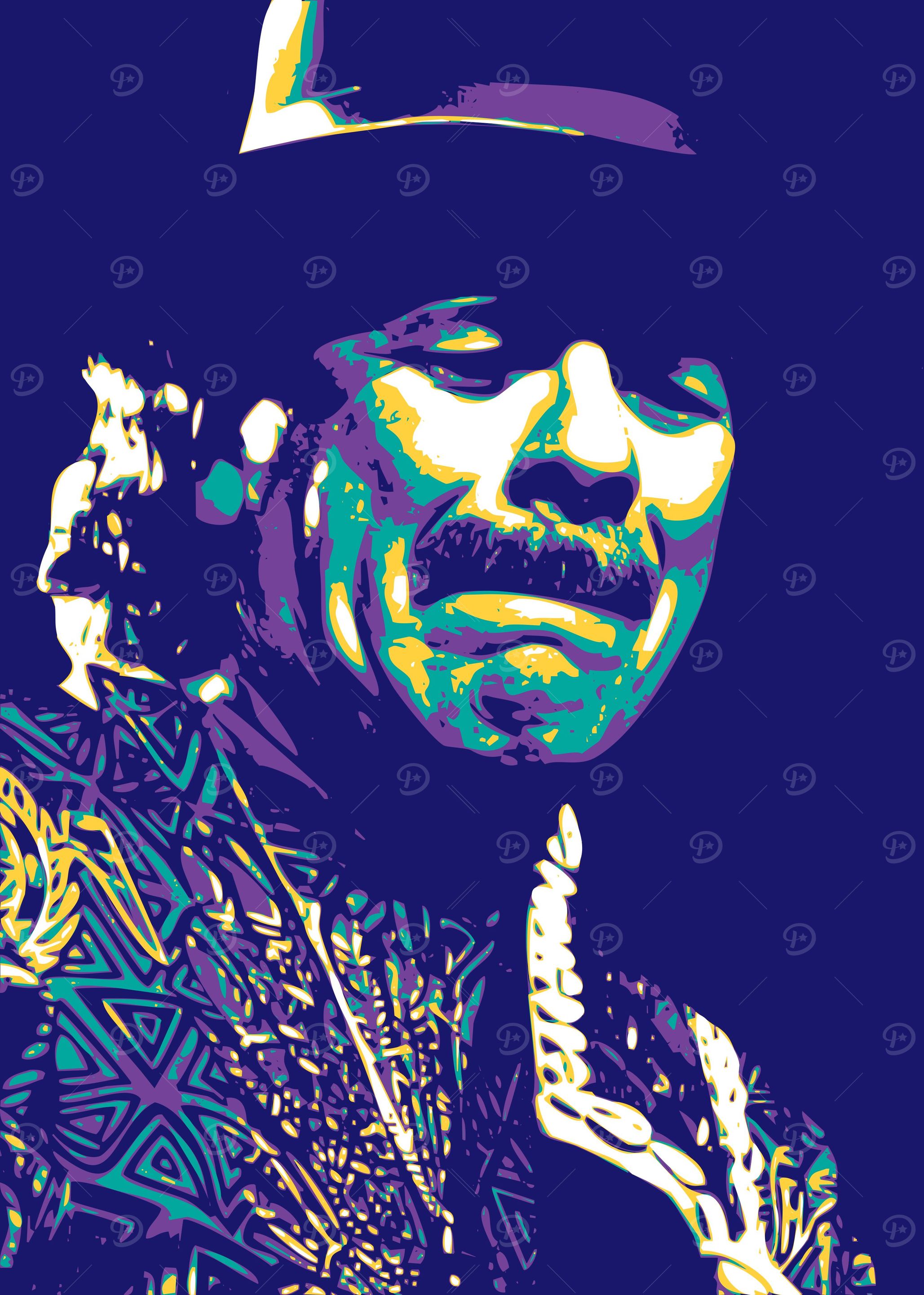 Carlos Santana Pop Art 3