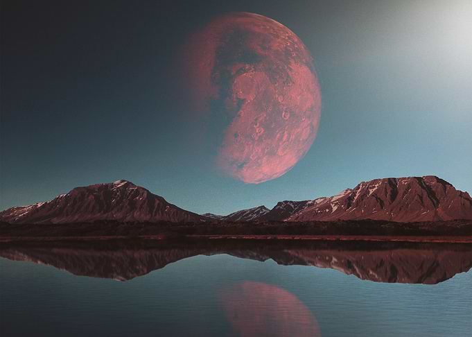 mountains and planet