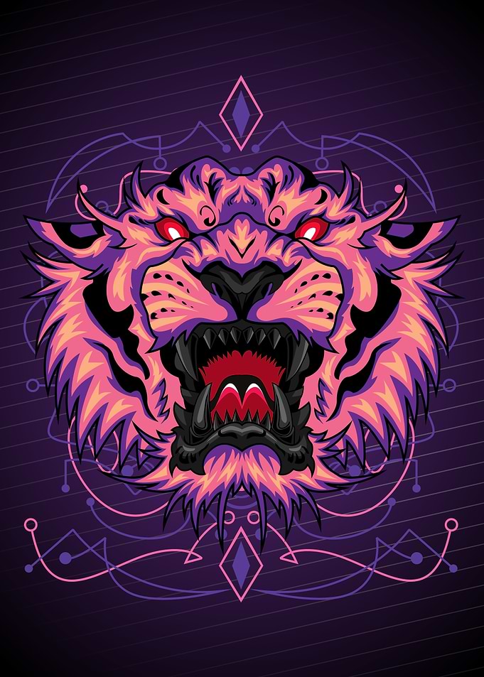 SCARY TIGER HEAD