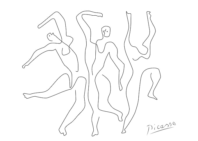 Matisse dancers line art