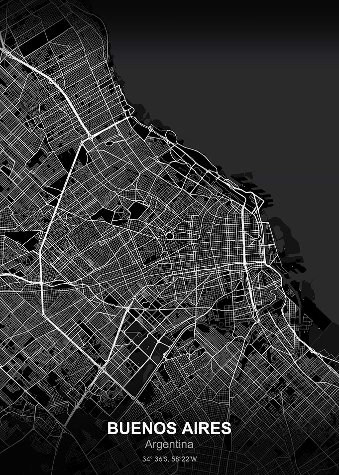 buenos aires map black