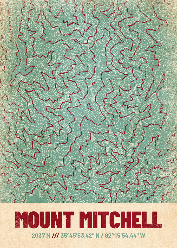 Mount Mitchell Topo Map