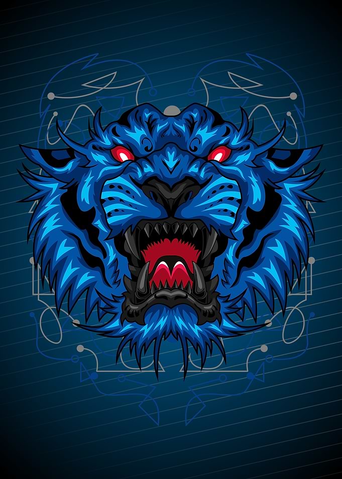 BLUE TIGER HEAD