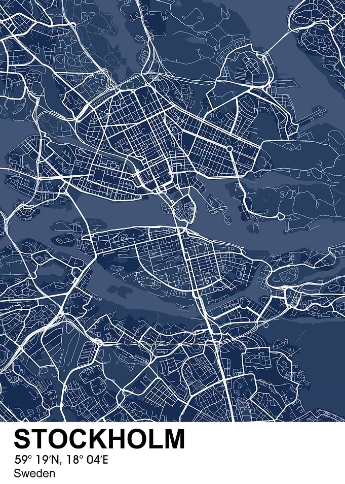 stockholm color city map