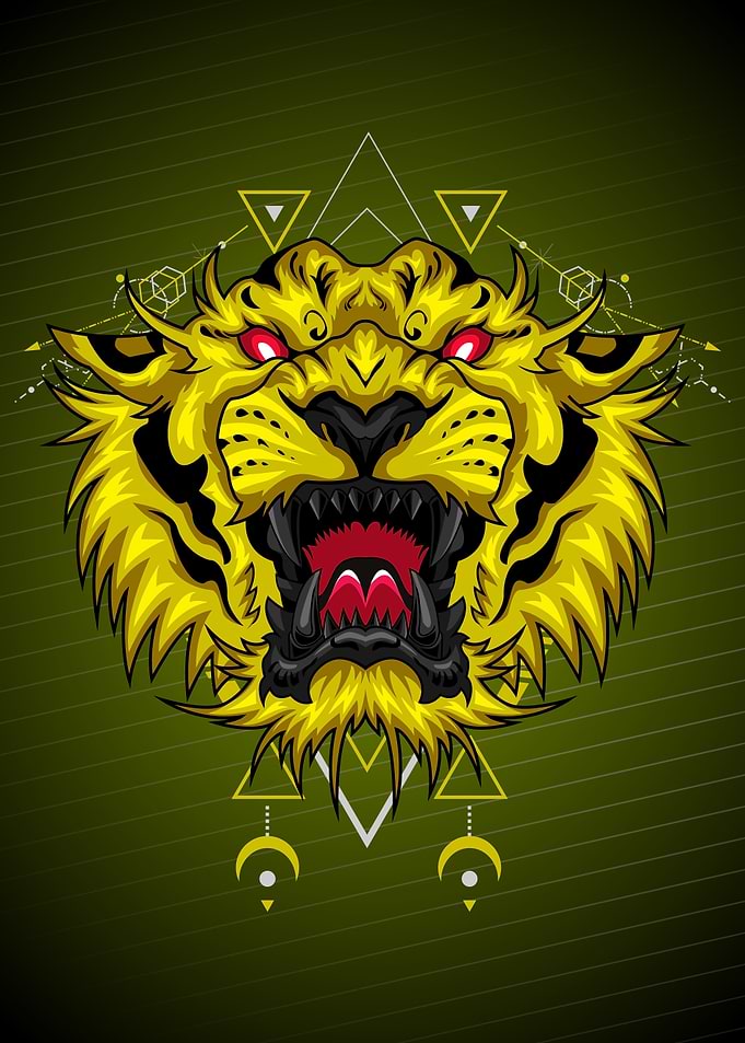 SCARY TIGER HEAD