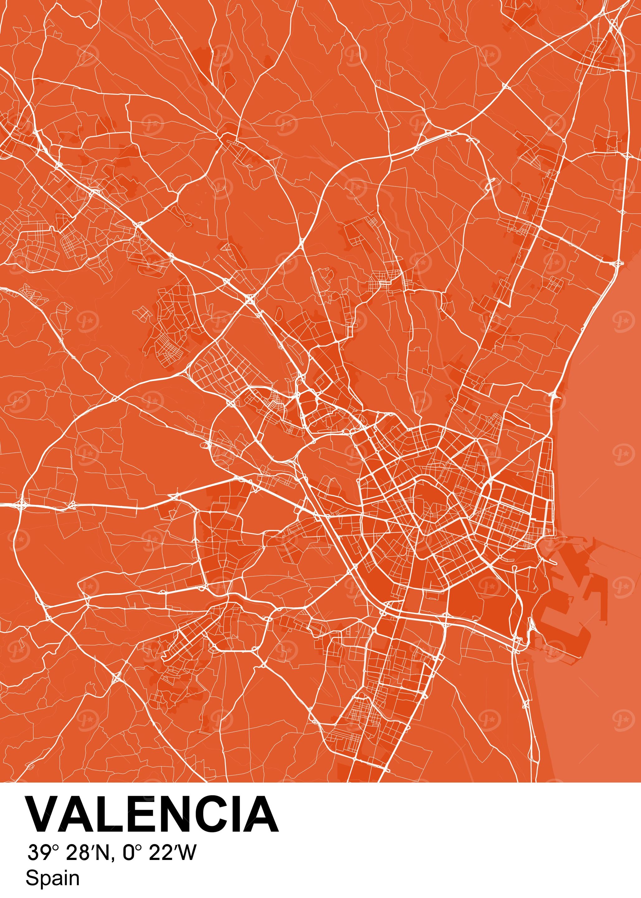 valencia color city map
