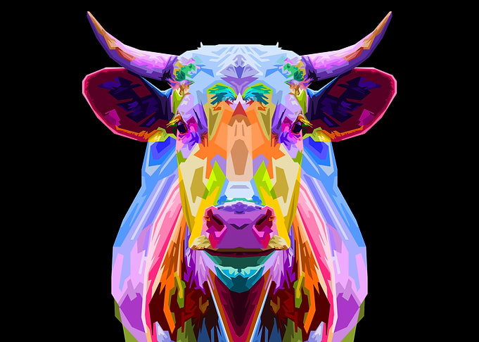 colorful bull