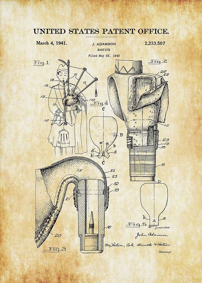 Bagpipe Patent 1940