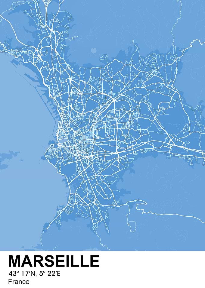 marseille color city map