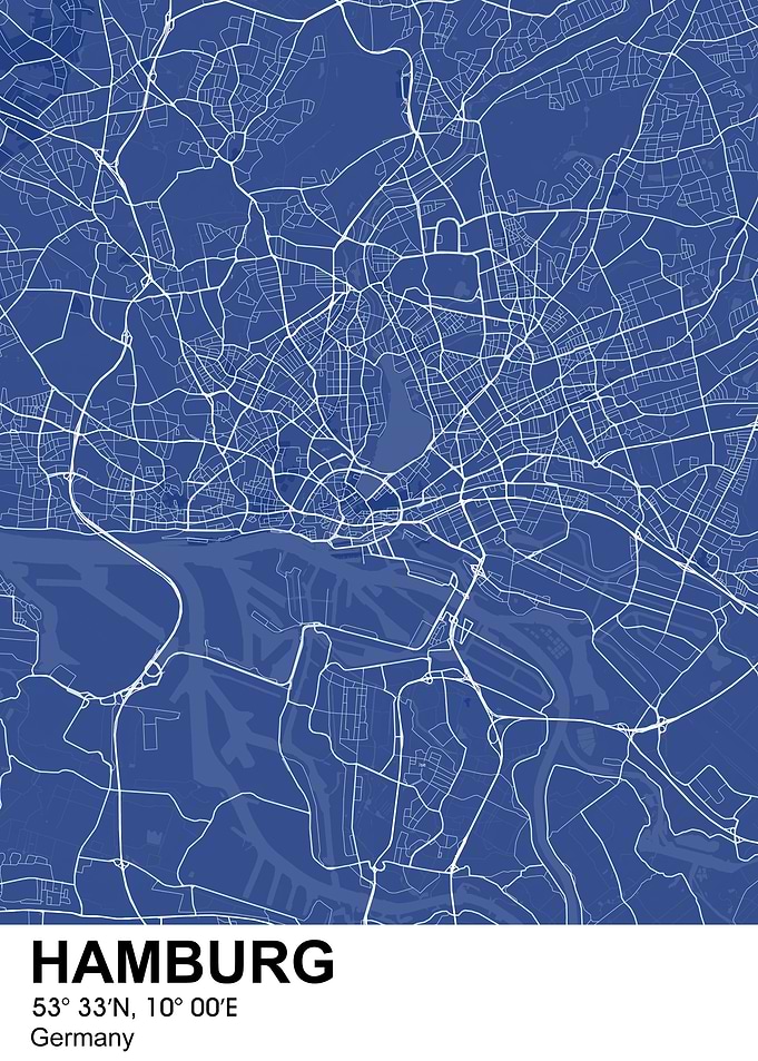 hamburg color city map