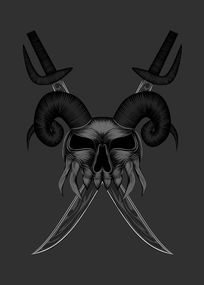 skull illurlstration dark
