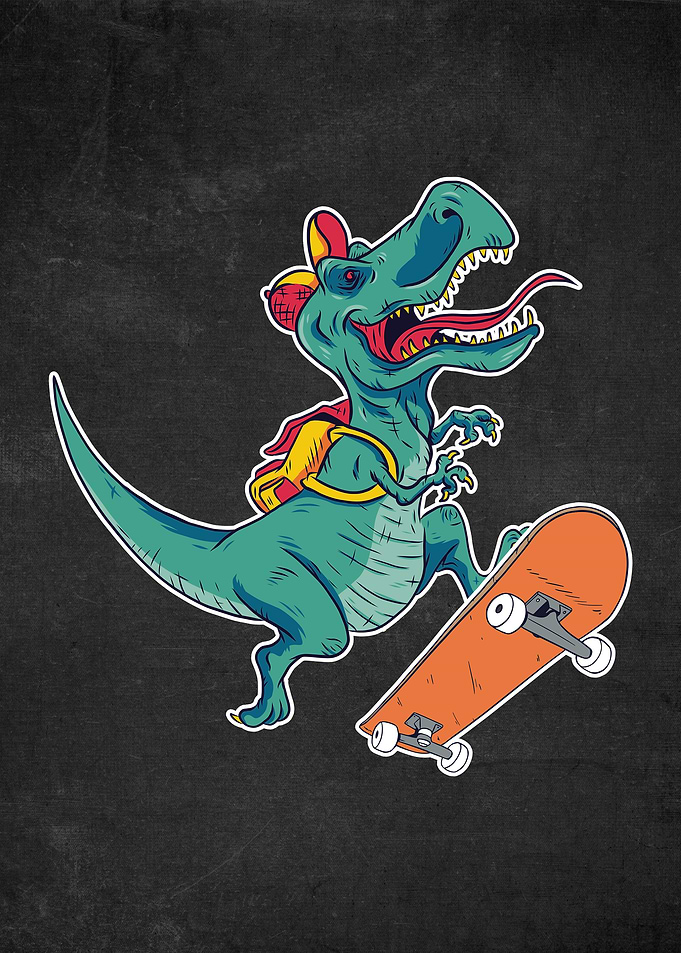 Skateboarding T Rex