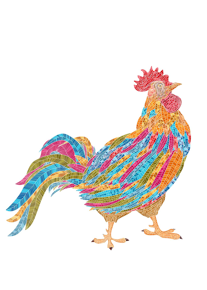 Rooster mosaic