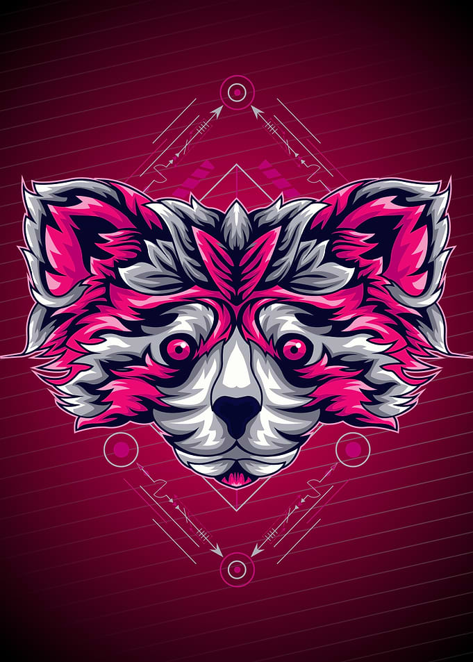 RACOON ART GEOMETRIC